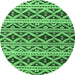 Round Oriental Emerald Green Modern Rug, abs4239emgrn