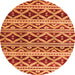 Round Oriental Orange Modern Rug, abs4239org