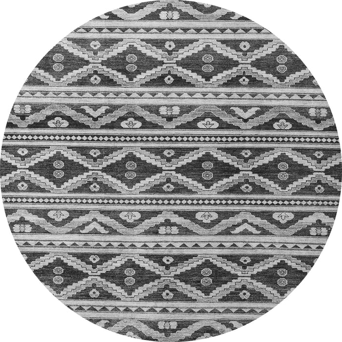 Round Oriental Gray Modern Rug, abs4239gry