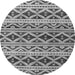 Round Oriental Gray Modern Rug, abs4239gry