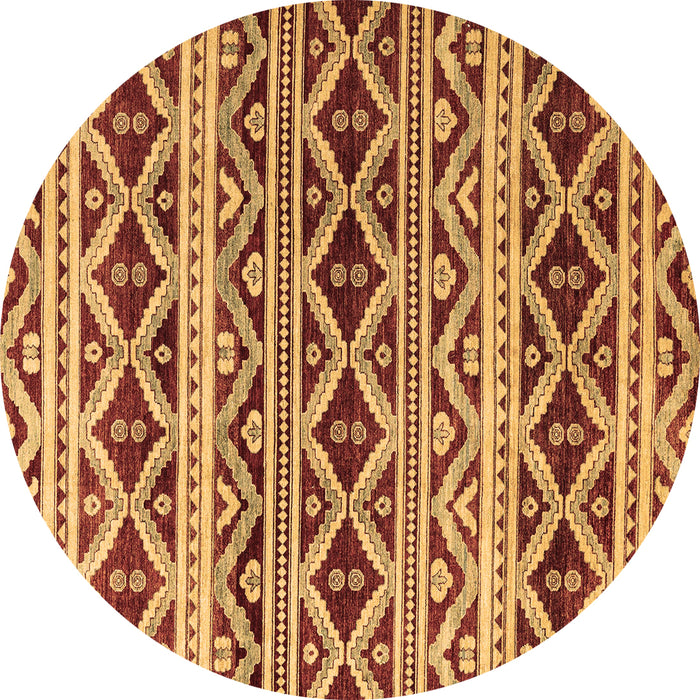 Round Machine Washable Oriental Brown Modern Rug, wshabs4239brn