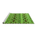 Sideview of Machine Washable Oriental Green Modern Area Rugs, wshabs4239grn