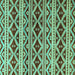 Square Machine Washable Oriental Turquoise Modern Area Rugs, wshabs4239turq