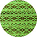 Round Oriental Green Modern Rug, abs4239grn