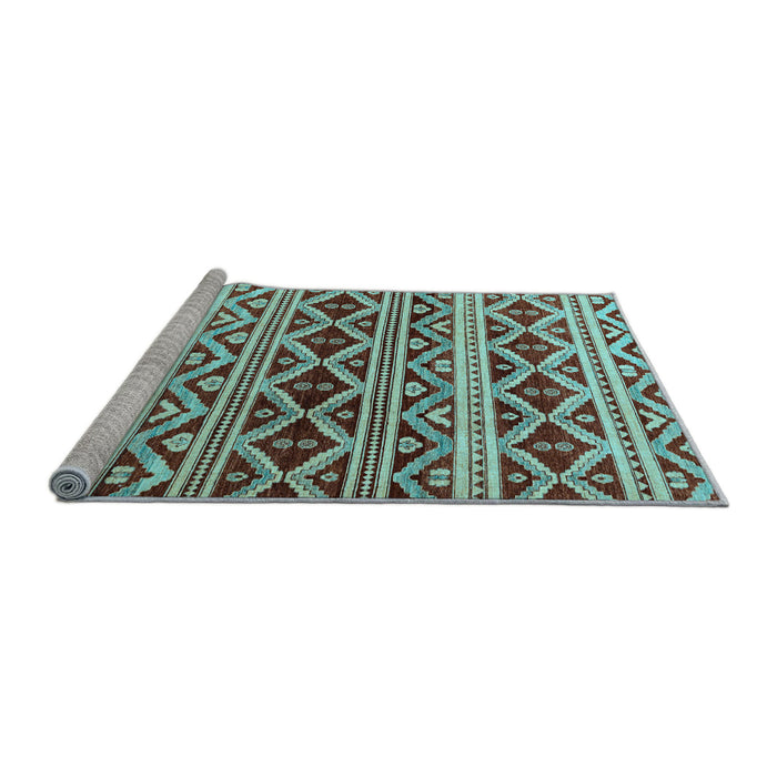Sideview of Machine Washable Oriental Light Blue Modern Rug, wshabs4239lblu
