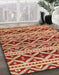 Machine Washable Abstract Red Rug in a Family Room, wshabs4239