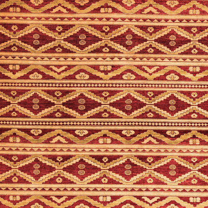 Square Machine Washable Oriental Orange Modern Area Rugs, wshabs4239org
