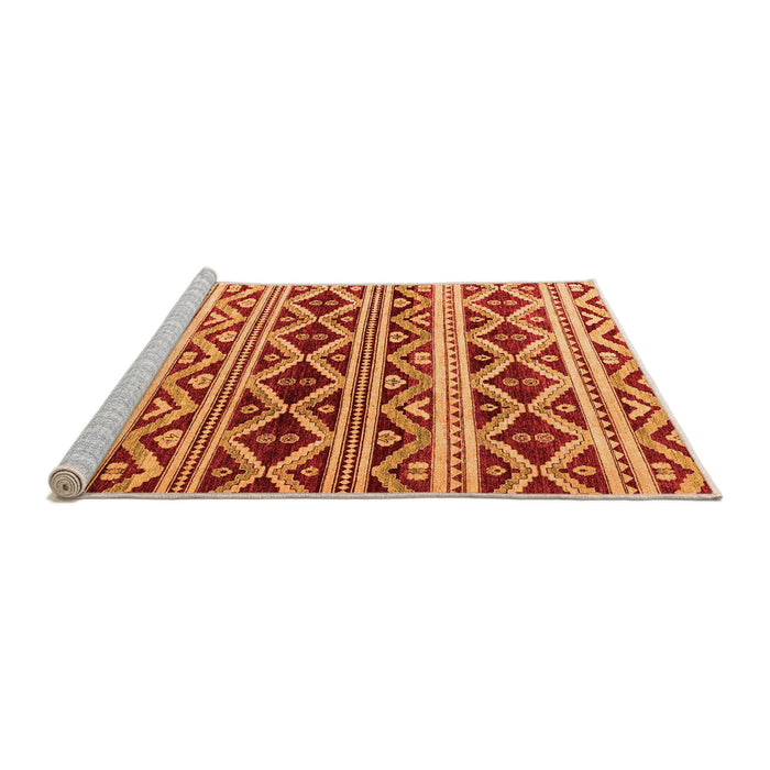 Sideview of Machine Washable Oriental Orange Modern Area Rugs, wshabs4239org