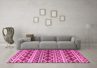 Machine Washable Oriental Pink Modern Rug, wshabs4239pnk