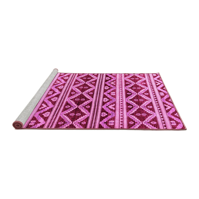 Sideview of Machine Washable Oriental Pink Modern Rug, wshabs4239pnk
