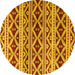 Round Oriental Yellow Modern Rug, abs4239yw