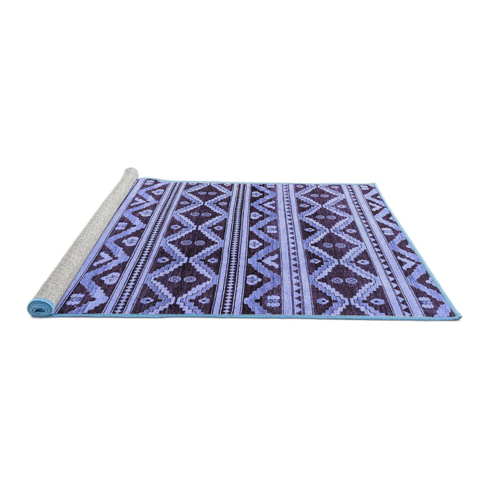 Sideview of Machine Washable Oriental Blue Modern Rug, wshabs4239blu