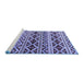 Sideview of Machine Washable Oriental Blue Modern Rug, wshabs4239blu