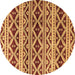 Round Oriental Brown Modern Rug, abs4239brn