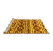 Sideview of Machine Washable Oriental Yellow Modern Rug, wshabs4239yw