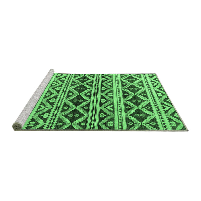 Sideview of Machine Washable Oriental Emerald Green Modern Area Rugs, wshabs4239emgrn