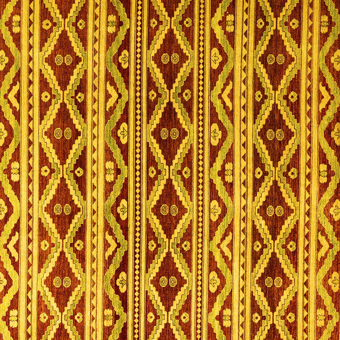 Square Machine Washable Oriental Yellow Modern Rug, wshabs4239yw