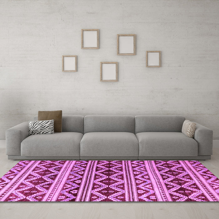 Machine Washable Oriental Purple Modern Area Rugs in a Living Room, wshabs4239pur