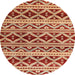 Round Abstract Red Oriental Rug, abs4239