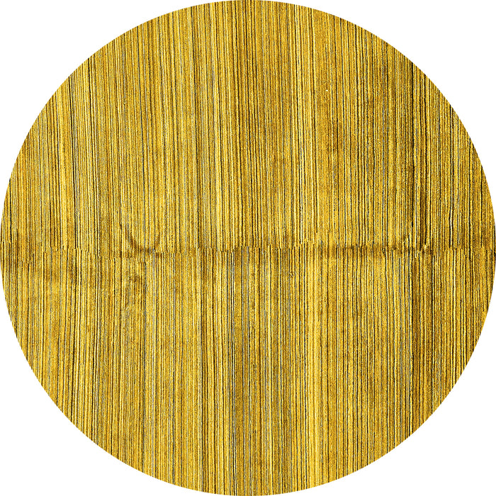 Round Abstract Yellow Modern Rug, abs423yw