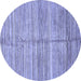 Round Abstract Blue Modern Rug, abs423blu