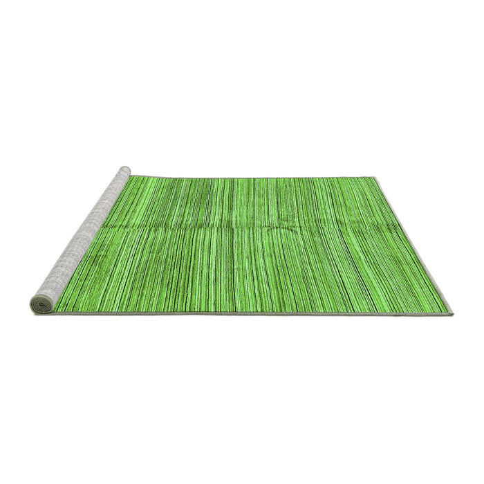 Sideview of Machine Washable Abstract Green Modern Area Rugs, wshabs423grn