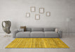 Machine Washable Abstract Yellow Modern Rug in a Living Room, wshabs423yw