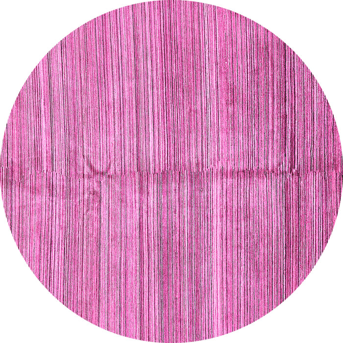 Round Machine Washable Abstract Pink Modern Rug, wshabs423pnk
