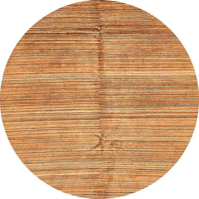 Round Machine Washable Abstract Orange Modern Area Rugs, wshabs423org