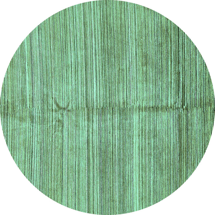 Round Abstract Turquoise Modern Rug, abs423turq