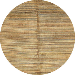 Round Abstract Chrome Gold Yellow Modern Rug, abs423