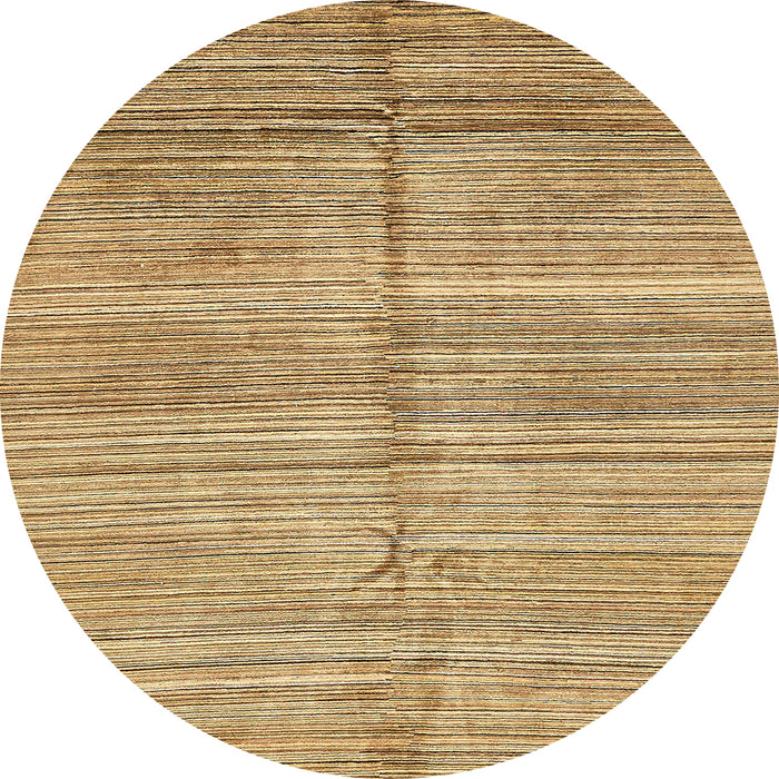 Round Abstract Chrome Gold Yellow Modern Rug, abs423