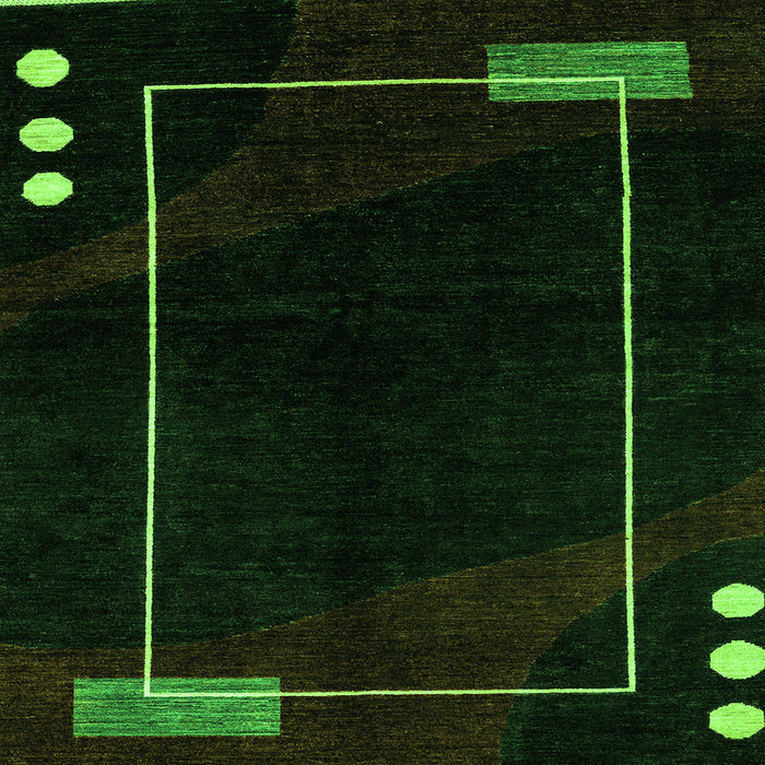 Square Machine Washable Oriental Green Modern Area Rugs, wshabs4240grn