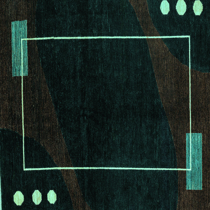 Square Oriental Turquoise Modern Rug, abs4240turq