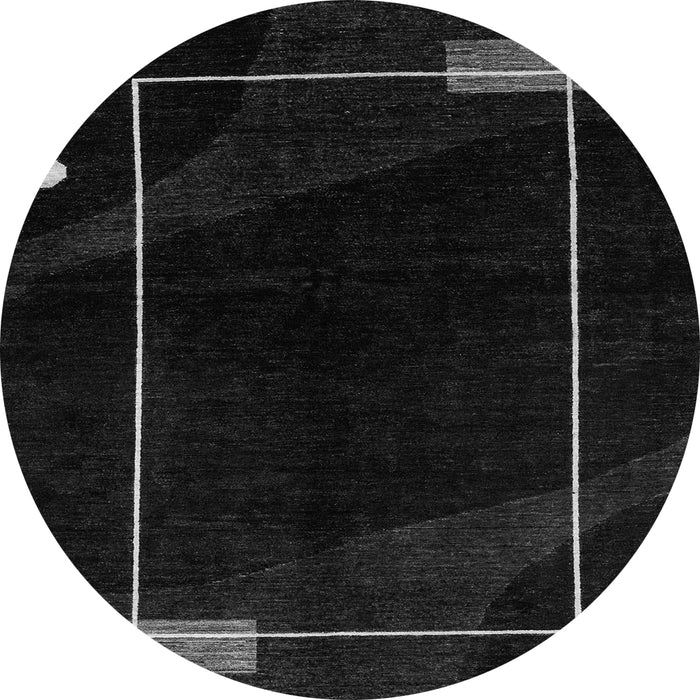 Round Machine Washable Oriental Gray Modern Rug, wshabs4240gry