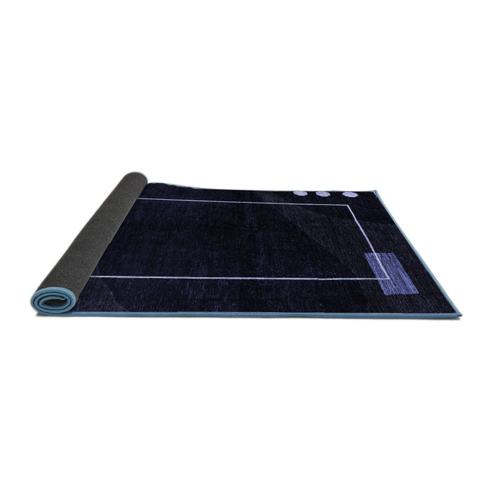 Sideview of Oriental Blue Modern Rug, abs4240blu