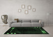 Machine Washable Oriental Emerald Green Modern Area Rugs in a Living Room,, wshabs4240emgrn