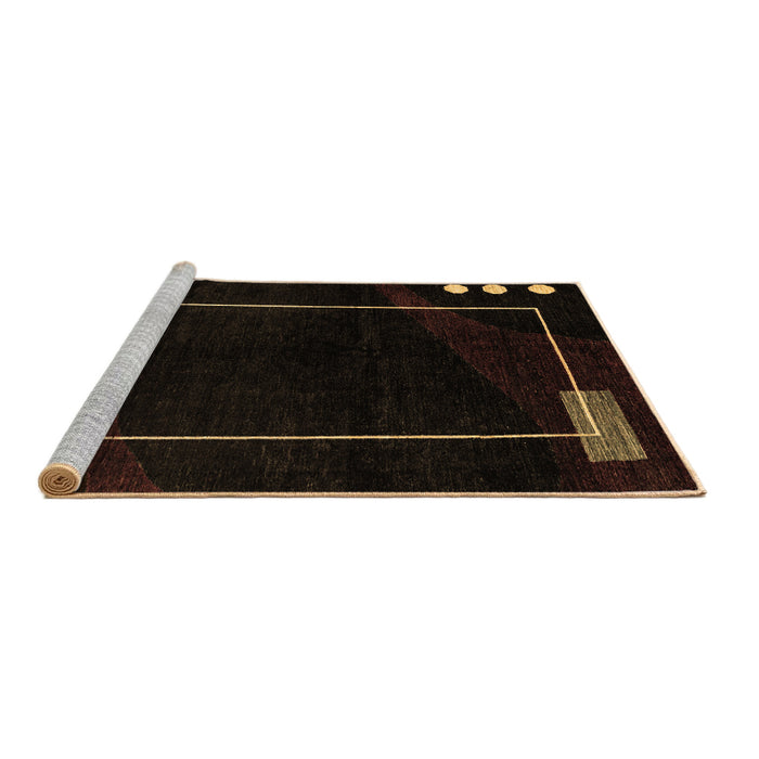Sideview of Machine Washable Oriental Brown Modern Rug, wshabs4240brn