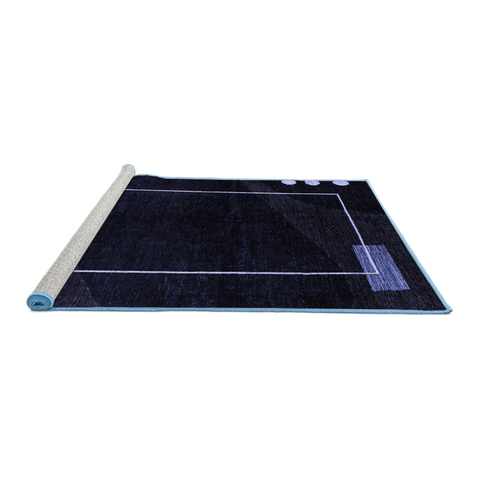Sideview of Machine Washable Oriental Blue Modern Rug, wshabs4240blu