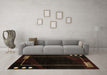 Machine Washable Oriental Brown Modern Rug in a Living Room,, wshabs4240brn