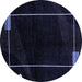 Round Oriental Blue Modern Rug, abs4240blu