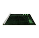 Sideview of Machine Washable Oriental Emerald Green Modern Area Rugs, wshabs4240emgrn