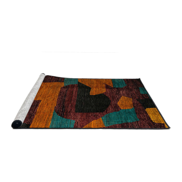 Sideview of Machine Washable Abstract Night Red Rug, wshabs4241