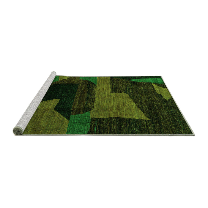 Sideview of Machine Washable Oriental Green Modern Area Rugs, wshabs4241grn