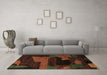 Machine Washable Oriental Brown Modern Rug in a Living Room,, wshabs4241brn