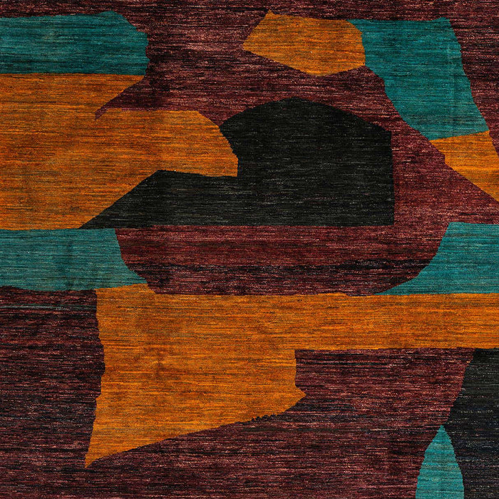 Machine Washable Abstract Night Red Rug, wshabs4241