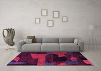 Machine Washable Oriental Pink Modern Rug, wshabs4241pnk