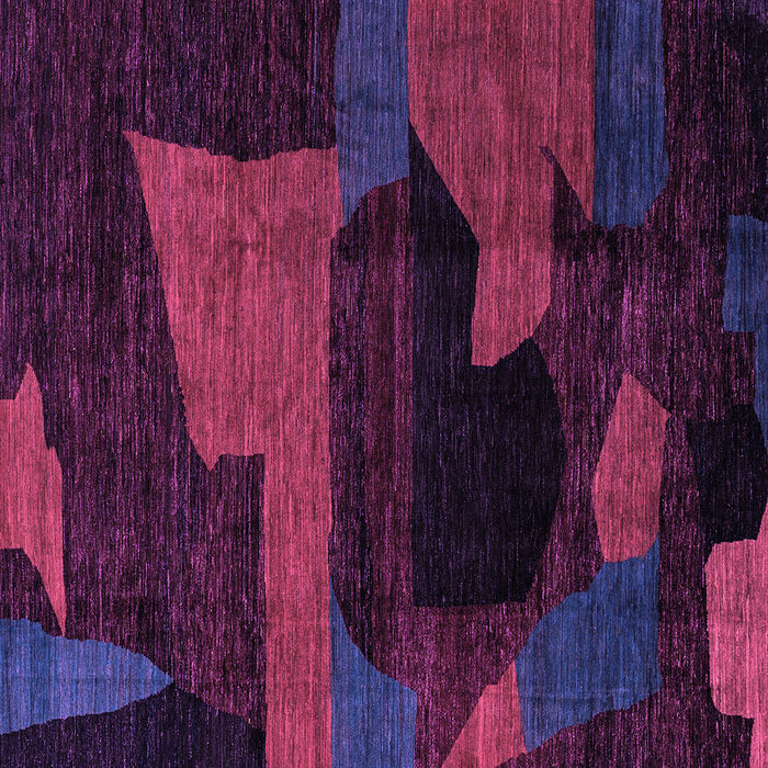 Square Machine Washable Oriental Purple Modern Area Rugs, wshabs4241pur