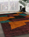 Abstract Red Oriental Rug in Family Room, abs4241