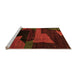 Sideview of Machine Washable Oriental Orange Modern Area Rugs, wshabs4241org